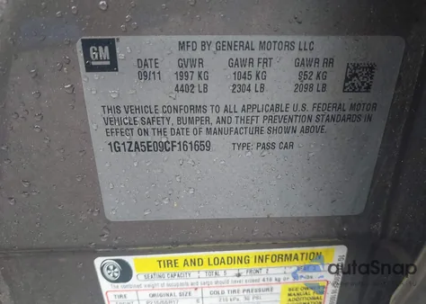 2012 Chevrolet Malibu Ls from USA, damaged, VIN 1G1ZA5E09CF161659